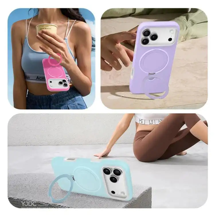 Jelly Liquid Silicone MagSafe Holder Phone Case