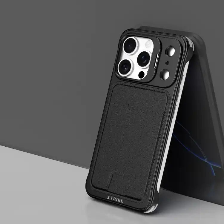 J TRIBE Metal Frameless Card Slot Lens Holder Phone Case