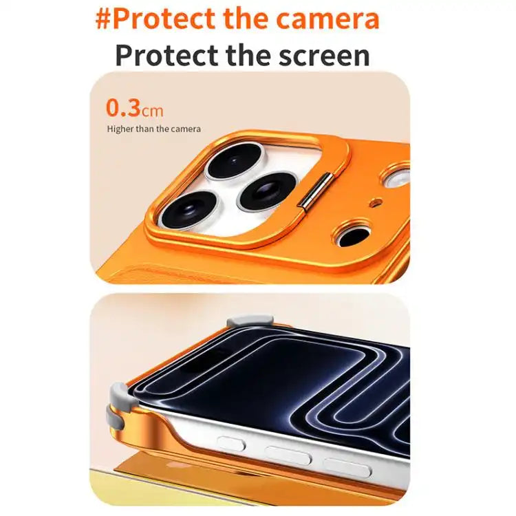 J TRIBE Metal Frameless Card Slot Lens Holder Phone Case