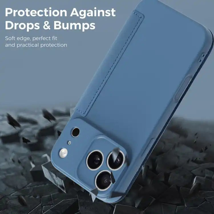 Imitate Liquid Skin Feel Leather Phone Case with Card Slots
