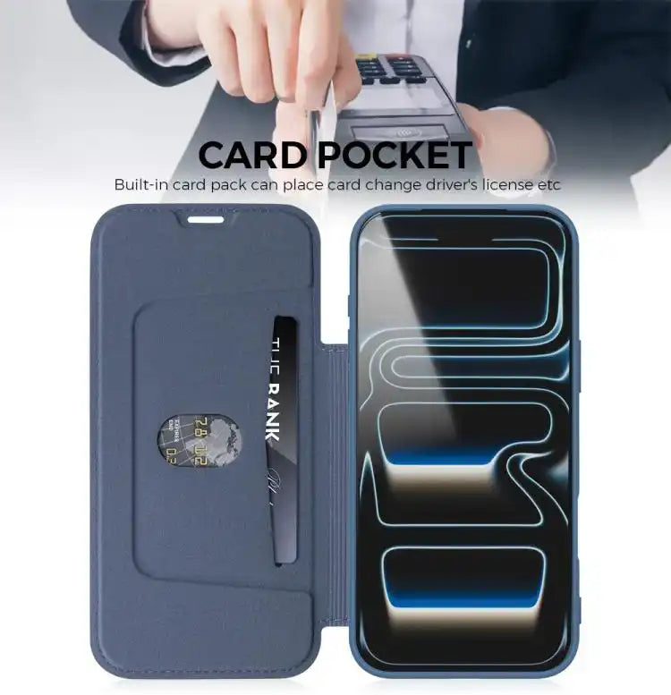 Imitate Liquid Skin Feel Leather Phone Case with Card Slots