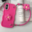 Plush Flower Wavy TPU Phone Case with Lanyard