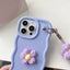 Plush Flower Wavy TPU Phone Case with Lanyard