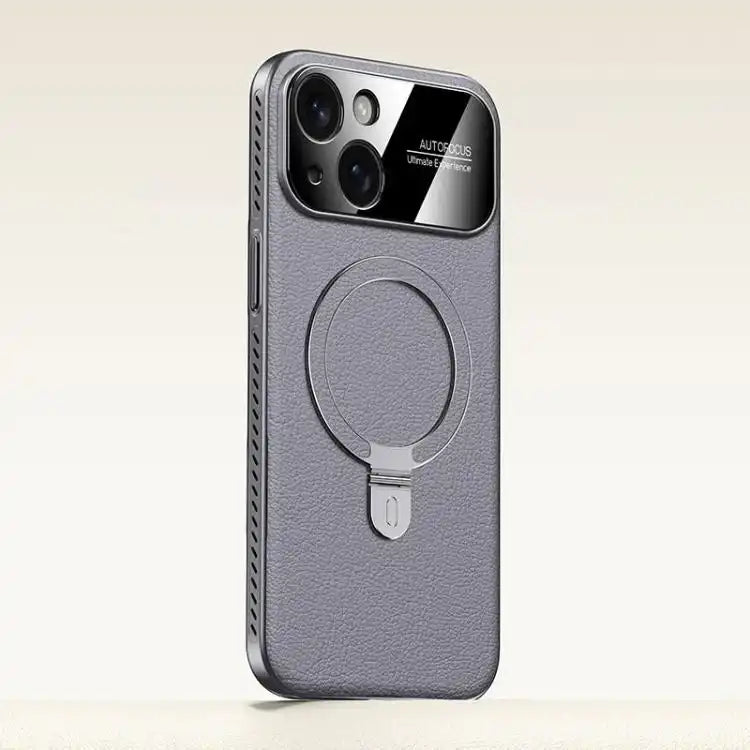 Electroplated PC Cooling Leather Holder MagSafe Phone Case