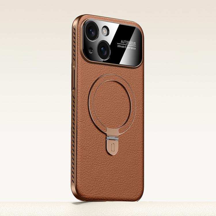 Electroplated PC Cooling Leather Holder MagSafe Phone Case