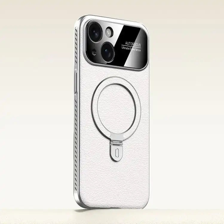 Electroplated PC Cooling Leather Holder MagSafe Phone Case