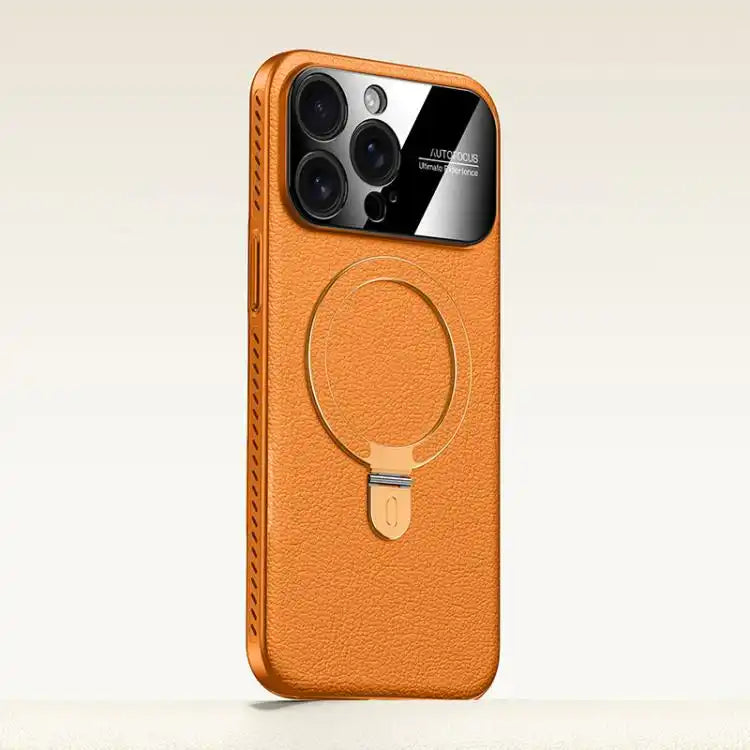 Electroplated PC Cooling Leather Holder MagSafe Phone Case