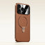 Electroplated PC Cooling Leather Holder MagSafe Phone Case