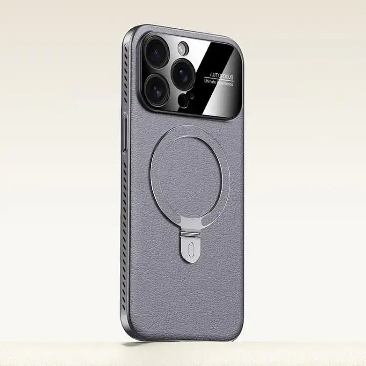 Electroplated PC Cooling Leather Holder MagSafe Phone Case