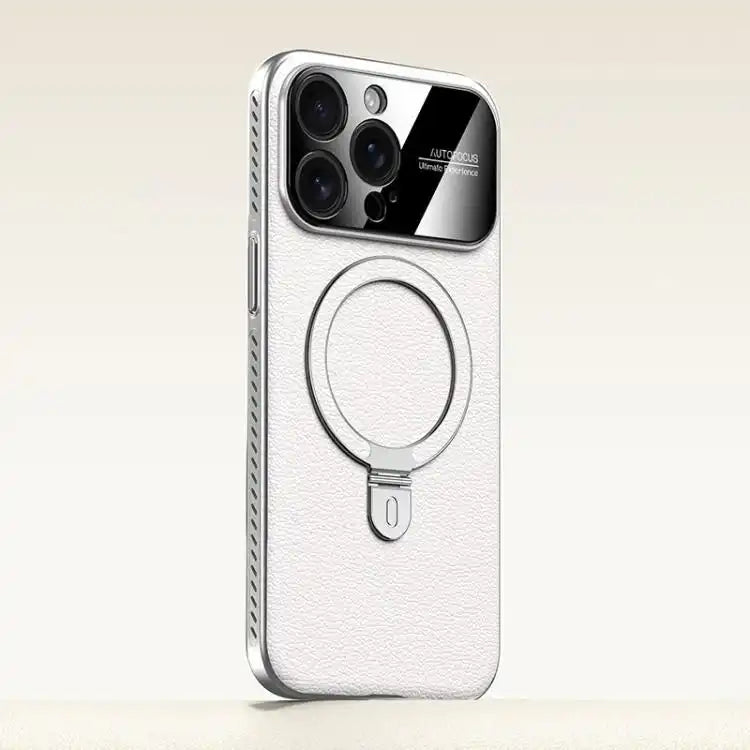 Electroplated PC Cooling Leather Holder MagSafe Phone Case