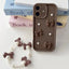 Soft Silicone 3D Bowknot Pearl Phone Case with Beaded Wrist Strap