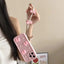 Soft Silicone 3D Bowknot Pearl Phone Case with Beaded Wrist Strap