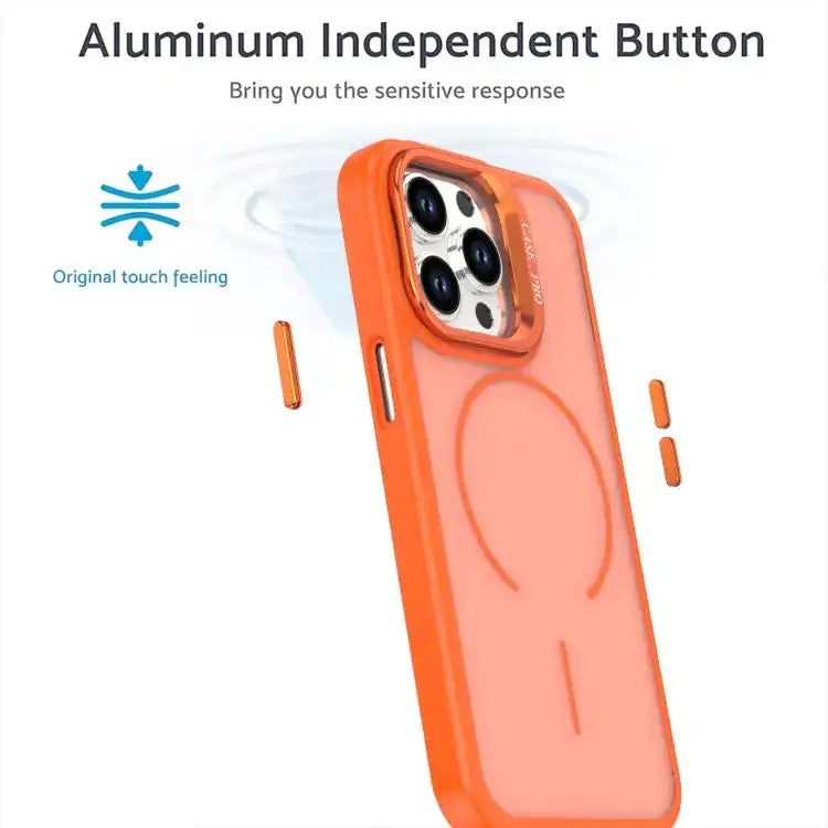 Bright Color Frosted Skin-feel Camera Bracket Magsafe Phone Case