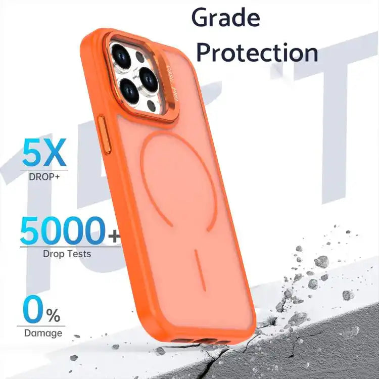 Bright Color Frosted Skin-feel Camera Bracket Magsafe Phone Case