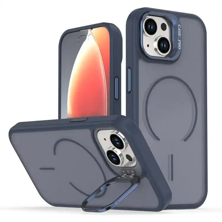 Bright Color Frosted Skin-feel Camera Bracket Magsafe Phone Case