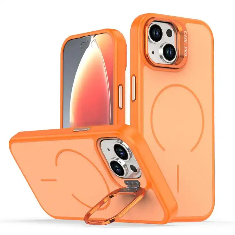 Bright Color Contrast Skin-feel Camera Bracket Magsafe Phone Case