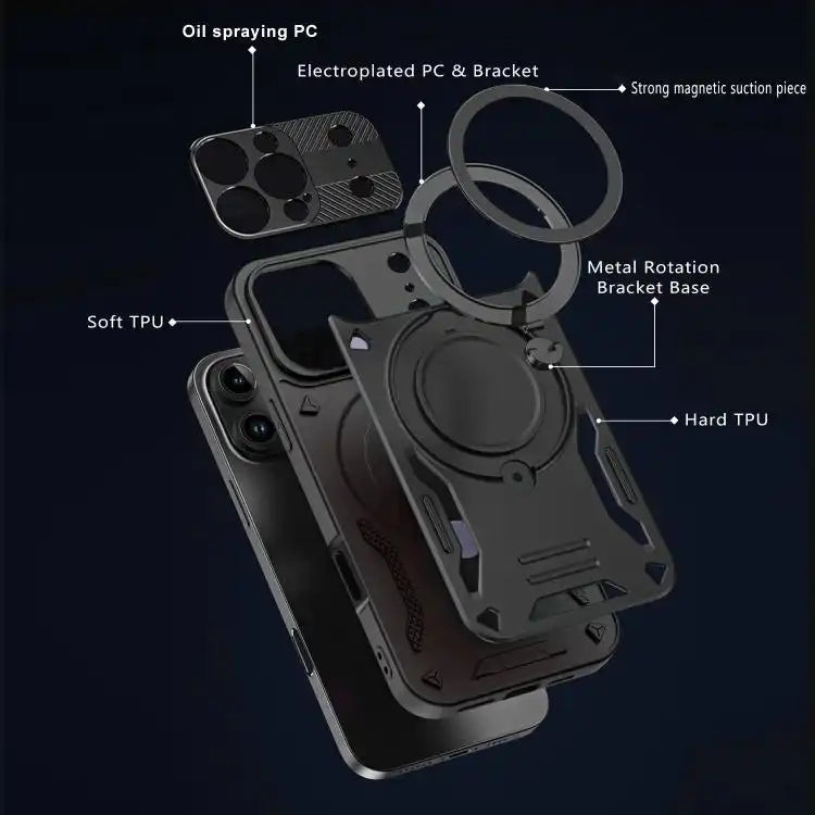 MagSafe 2 in 1 TPU Phone Case with Rotating Holder