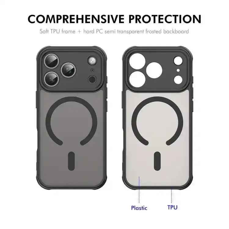 ENKAY Hat-Prince MagSafe Matte Translucent Shockproof Phone Case with Large Arc Edge Film