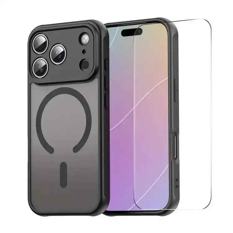 ENKAY Hat-Prince MagSafe Matte Translucent Shockproof Phone Case with Large Arc Edge Film