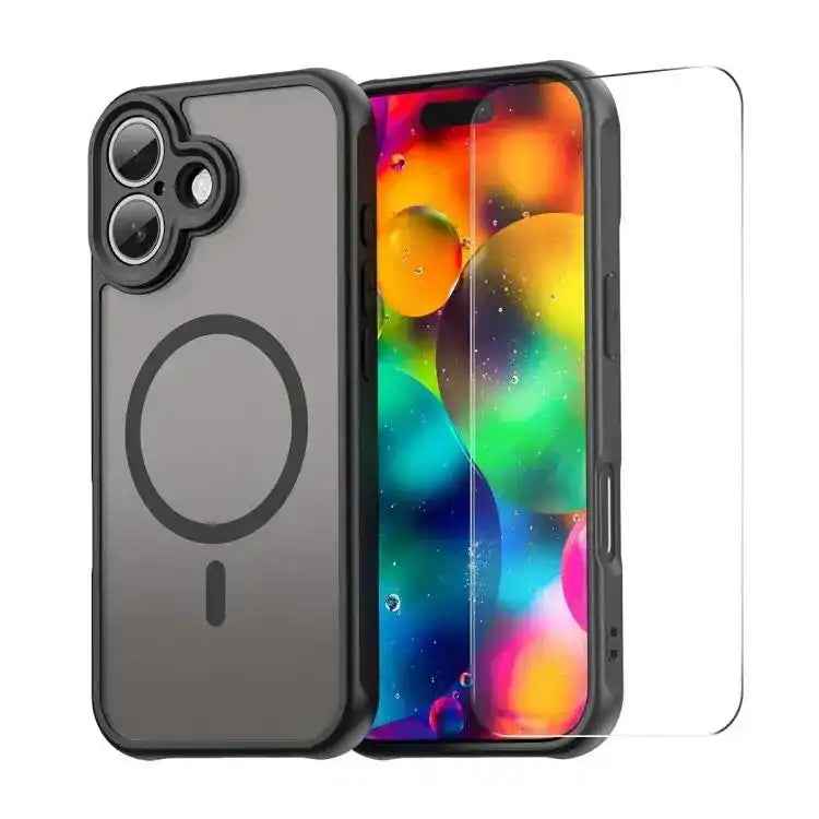 ENKAY Hat-Prince MagSafe Matte Translucent Shockproof Phone Case with Large Arc Edge Film