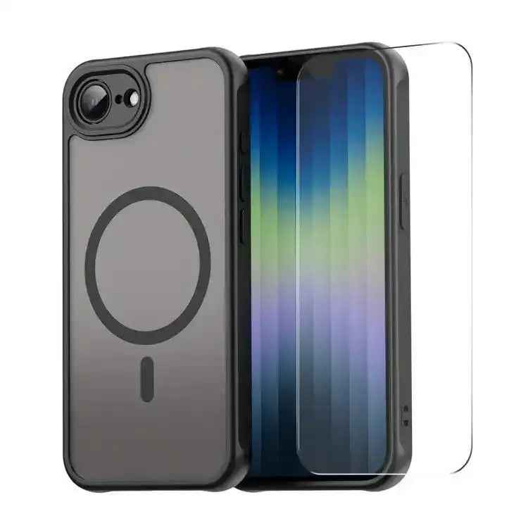 ENKAY Hat-Prince MagSafe Matte Translucent Shockproof Phone Case with Large Arc Edge Film