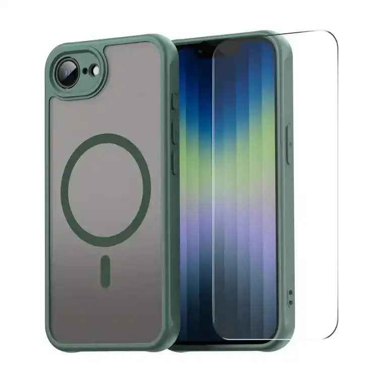 ENKAY Hat-Prince MagSafe Matte Translucent Shockproof Phone Case with Large Arc Edge Film