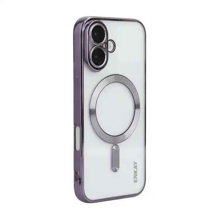 ENKAY Hat-Prince Magsafe Electroplated TPU Clear Shockproof Phone Case