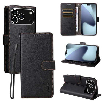 ENKAY RFID Blocking Wallet Kickstand Litchi Texture Leather Phone Case ENKAY