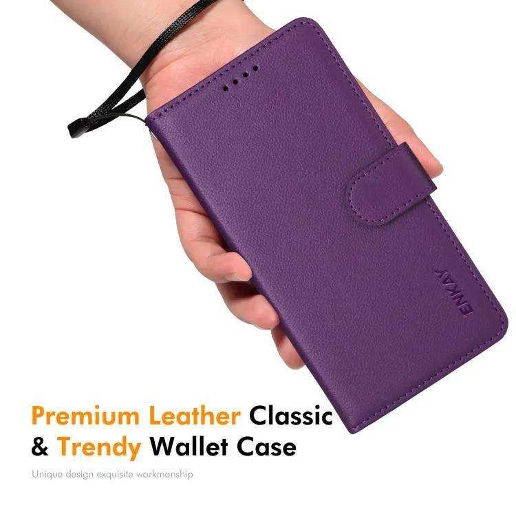 ENKAY RFID Blocking Wallet Kickstand Litchi Texture Leather Phone Case ENKAY