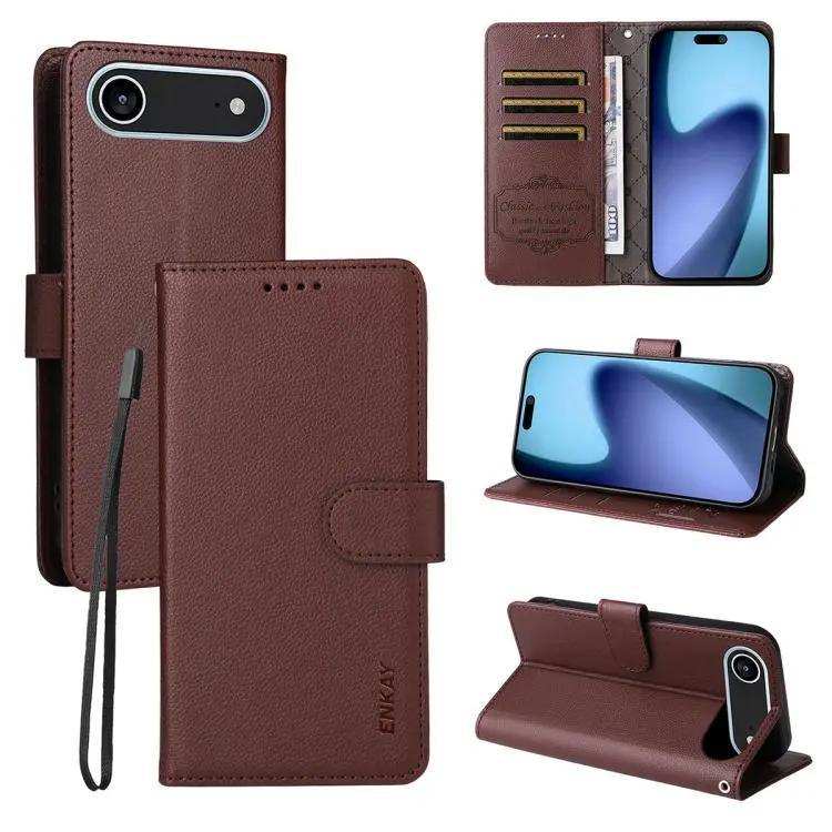 ENKAY RFID Blocking Wallet Kickstand Litchi Texture Leather Phone Case ENKAY