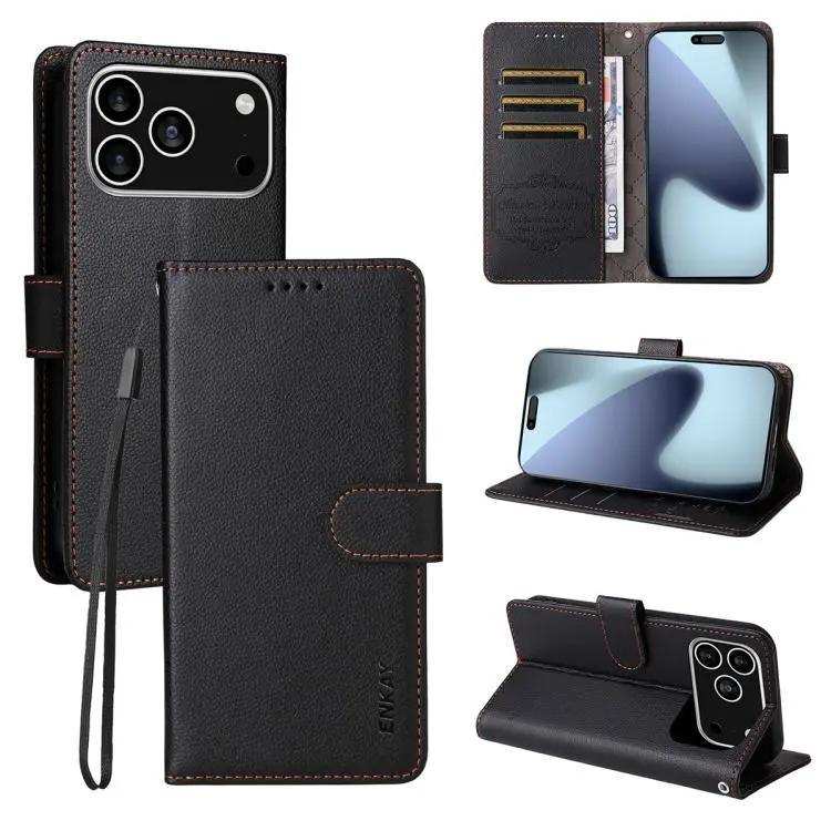 ENKAY RFID Blocking Wallet Kickstand Litchi Texture Leather Phone Case ENKAY