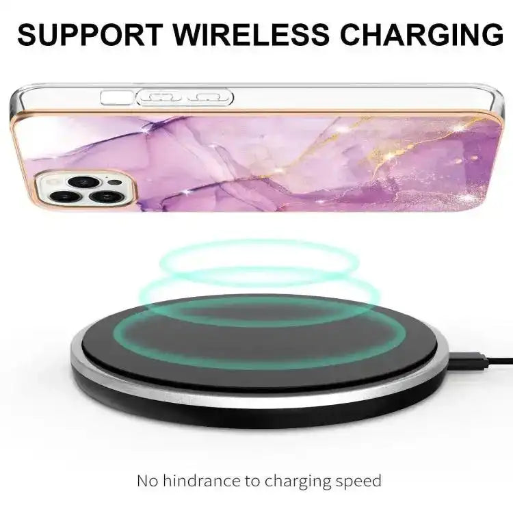 Electroplating Marble Pattern Dual-side IMD TPU Shockproof Phone Case MyMobile