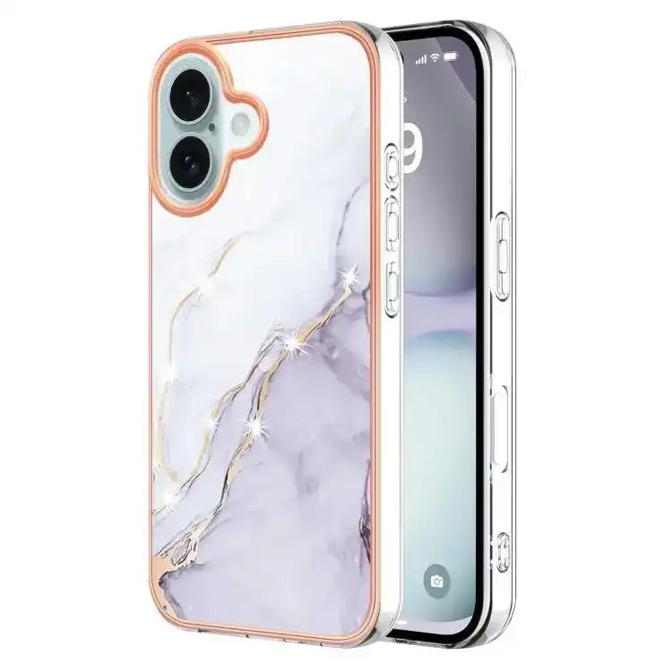 Electroplating Marble Pattern Dual-side IMD TPU Shockproof Phone Case MyMobile