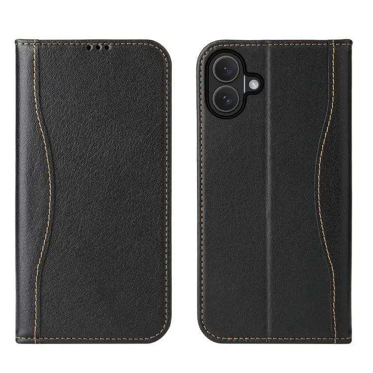 Fierre Shann Cowhide Leather Flip Leather Phone Case FIERRE SHANN