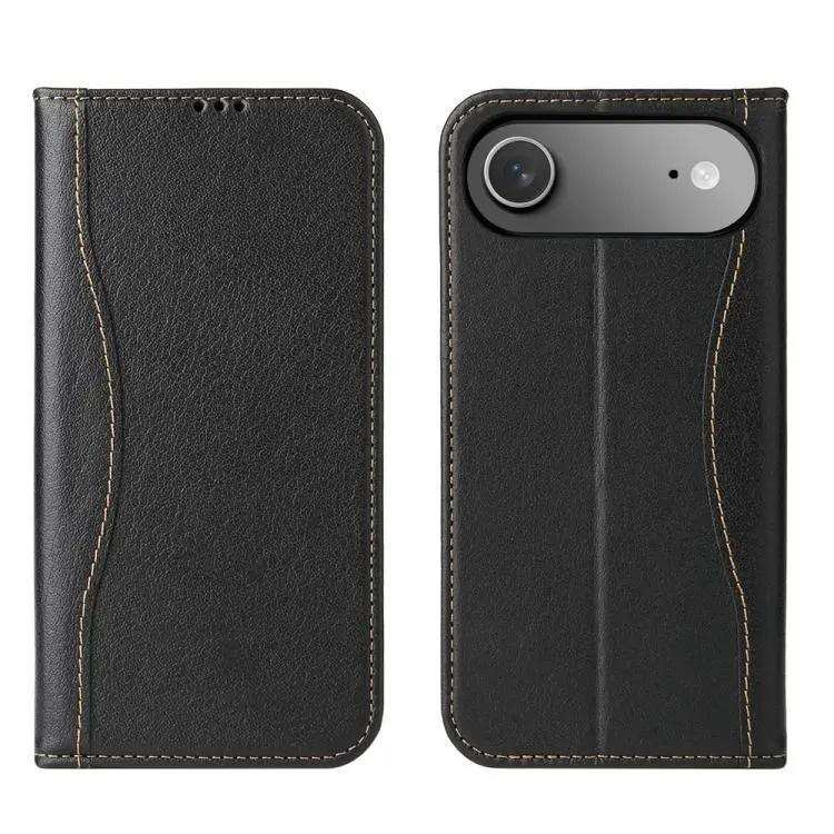 Fierre Shann Cowhide Leather Flip Leather Phone Case FIERRE SHANN