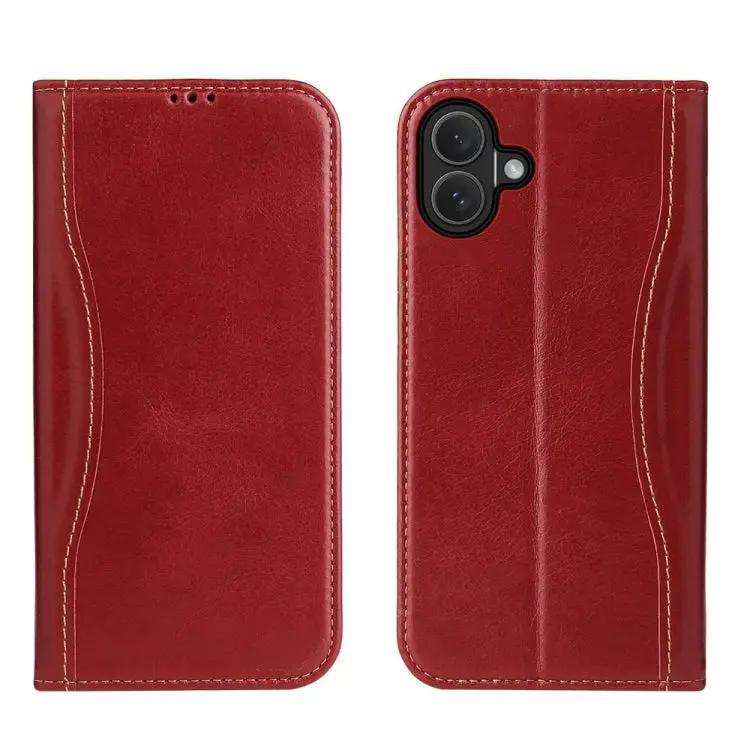 Fierre Shann Cowhide Leather Flip Leather Phone Case FIERRE SHANN