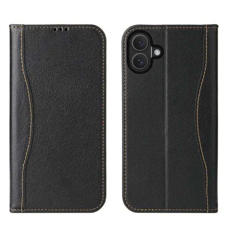 Fierre Shann Cowhide Leather Flip Leather Phone Case FIERRE SHANN