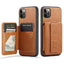 Fierre Shann Oil Wax Cow Leather Card Holder Back Phone Case