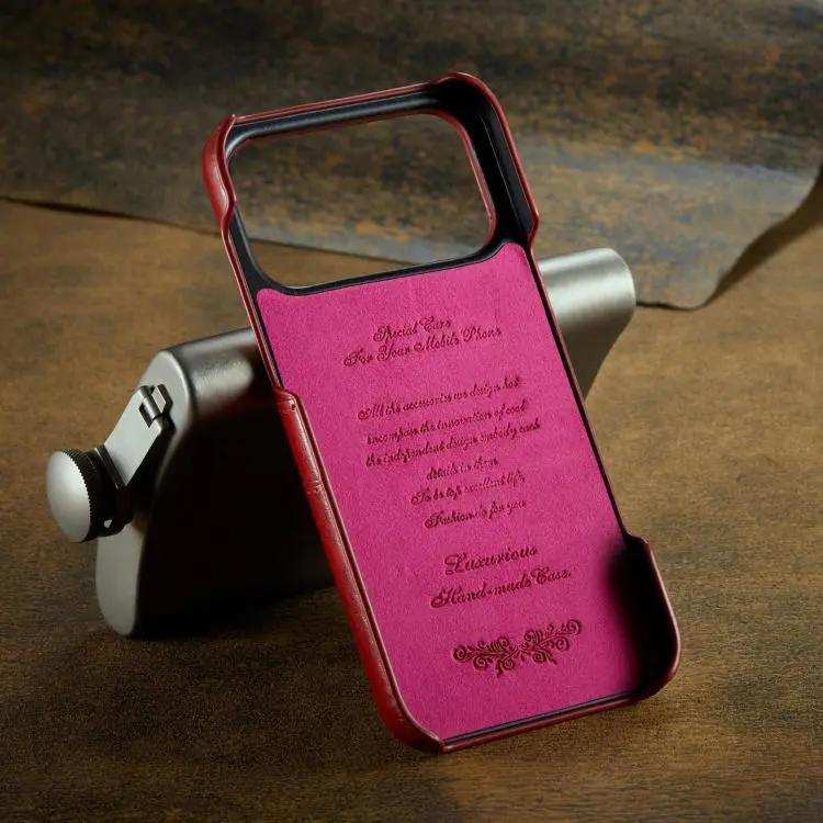 Fierre Shann Retro Oil Wax Texture Card Slots PU Leather Phone Case FIERRE SHANN