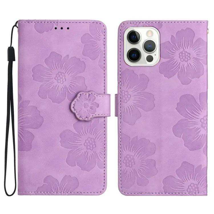 Flower Embossing Pattern Leather Phone Case MyMobile