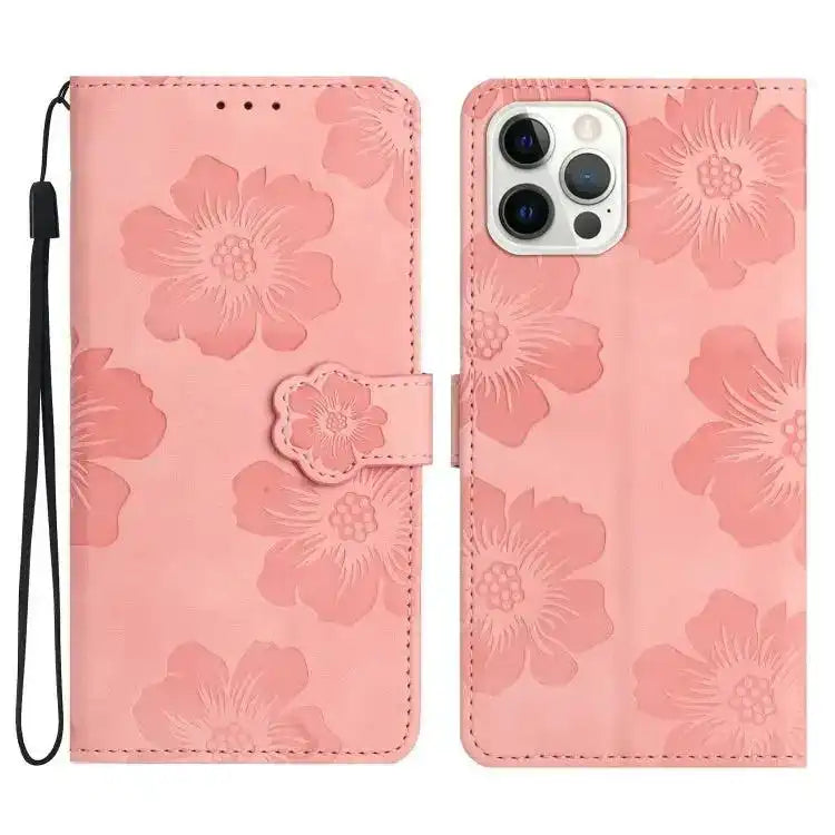 Flower Embossing Pattern Leather Phone Case MyMobile