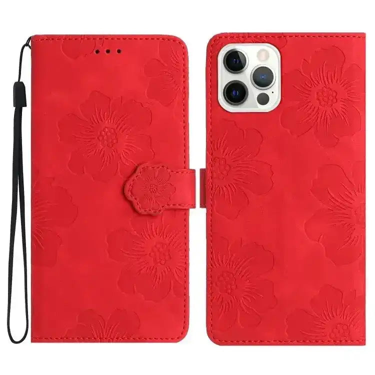 Flower Embossing Pattern Leather Phone Case MyMobile