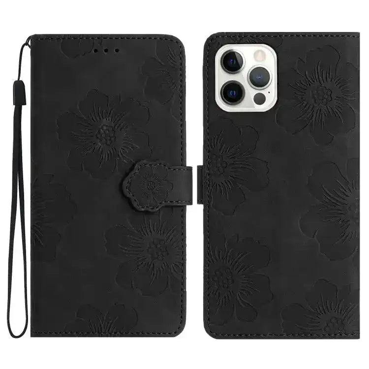 Flower Embossing Pattern Leather Phone Case MyMobile