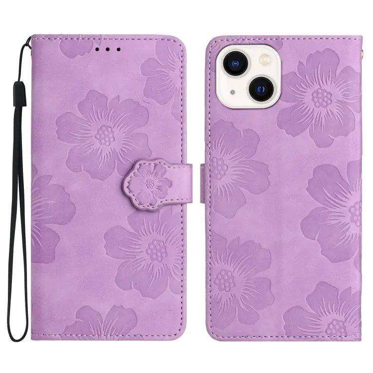 Flower Embossing Pattern Leather Phone Case MyMobile