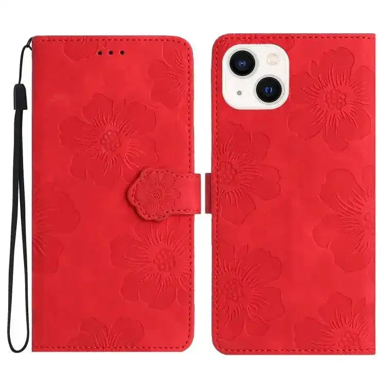 Flower Embossing Pattern Leather Phone Case MyMobile