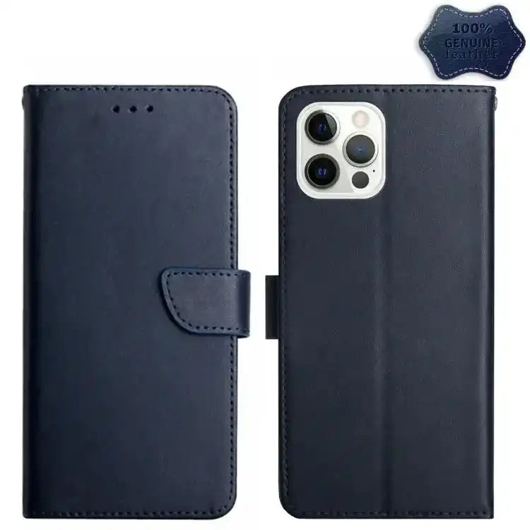 Genuine Leather Fingerprint-proof Flip Phone Case MyMobile