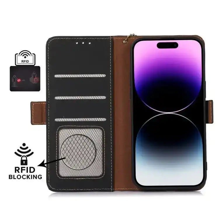 Genuine Leather Magnetic RFID Leather Phone Case MyMobile