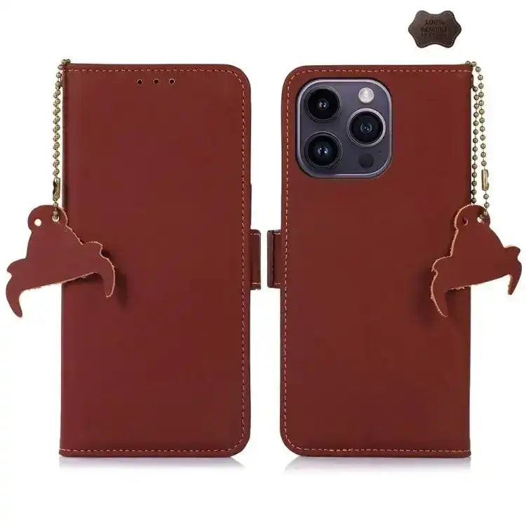 Genuine Leather Magnetic RFID Leather Phone Case MyMobile