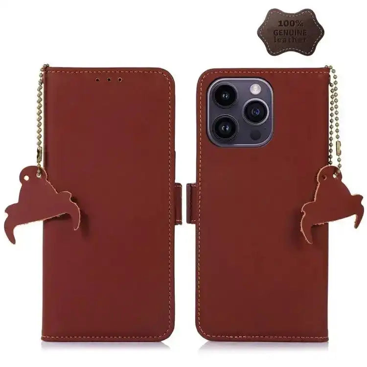 Genuine Leather Magnetic RFID Leather Phone Case MyMobile