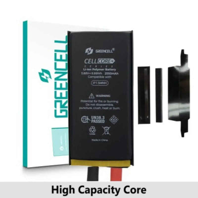 Greencell Core Series- High Capacity 2550mAh iPhone 13 Mini Replacement Battery Core with Adhesive Strips